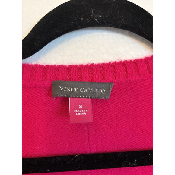 Vince Camuto Pink Pullover Oversized Knit Sweater SZ S Cozy Essential V Neck - Picture 3 of 6